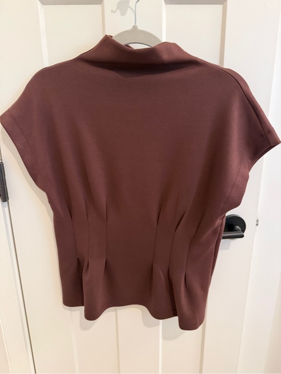 entro Tops - entro Mauve-Brown Short-Sleeve Mock Neck Tunic